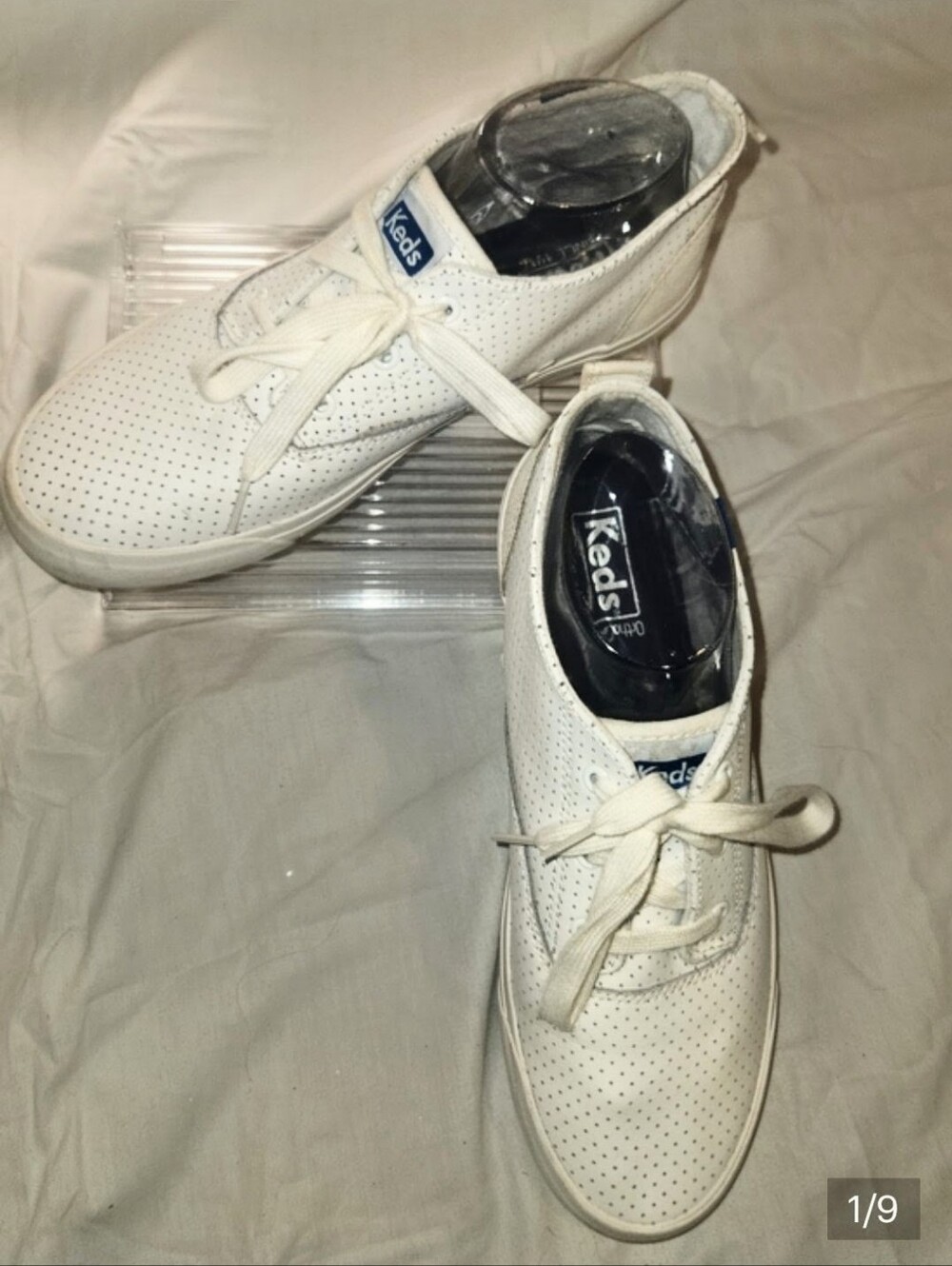 Keds Ortho-lite White Perforated Canvas Lace-Up Sneakers